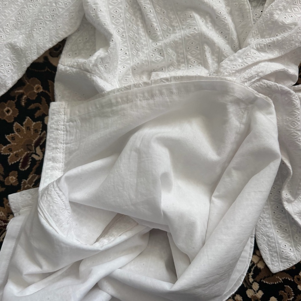 Calvin Klein || white lace tie waist shirt dress - Picture 8 of 9